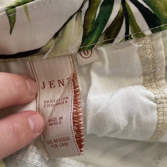 7 For All Mankind Ankle Skinny Tropical Palm Tree Print Jeans 🌴 Size 0 - Picture 8 of 9